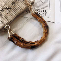 DIGERUI Transparent Shoulder Bag Clear Jelly Handbag Crossbody Bamboo Weave