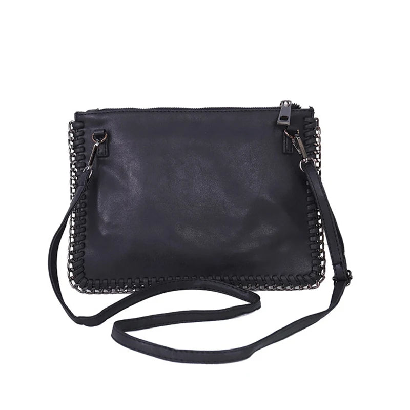 Women Tassel Messenger Bag Chain Weave Clutch Envelope Bag