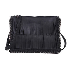 Women Tassel Messenger Bag Chain Weave Clutch Envelope Bag