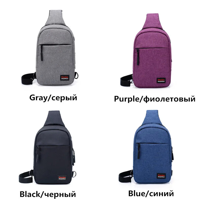 Canvas Chest Pack Single Shoulder Strap Bags Casual Travel Pack