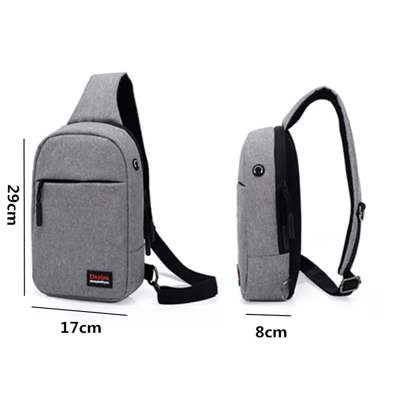 Canvas Chest Pack Single Shoulder Strap Bags Casual Travel Pack