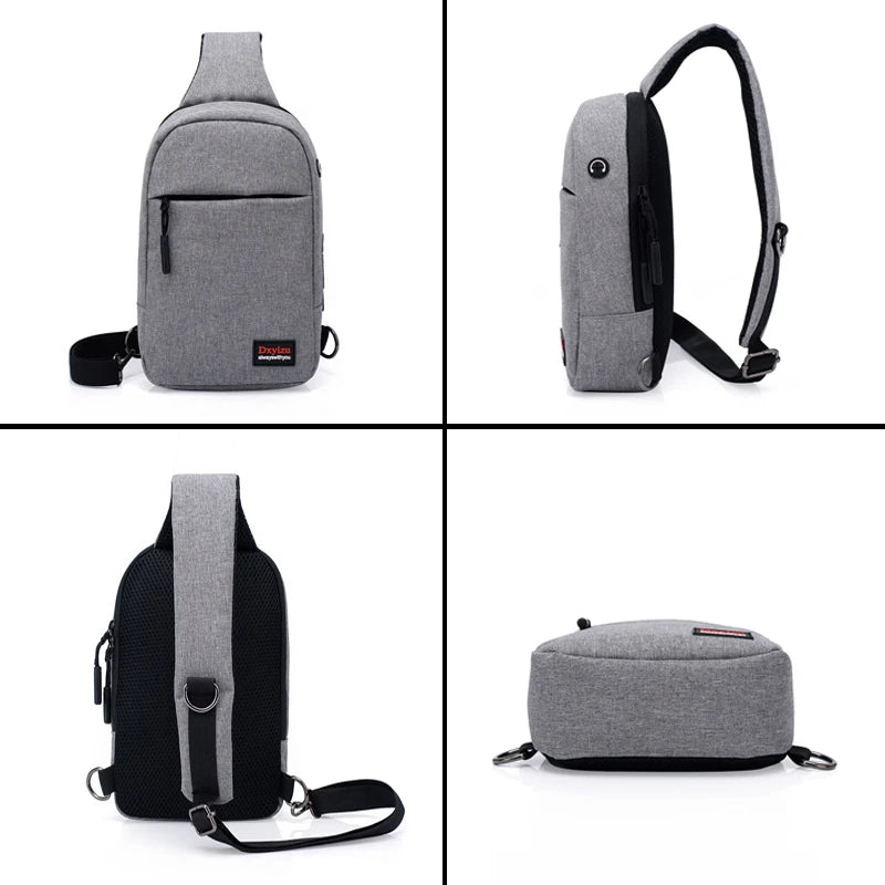 Canvas Chest Pack Single Shoulder Strap Bags Casual Travel Pack