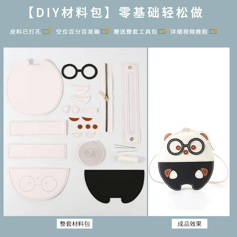 Carton Bag Glass Bear Shoulder Strap Handbag