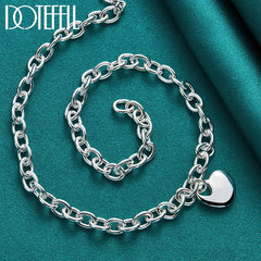 925 Sterling Silver Heart Pendant Necklace for Women