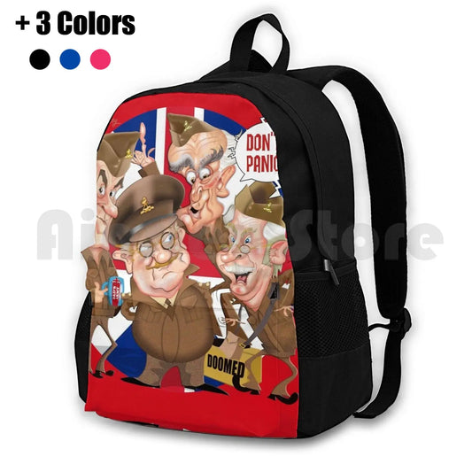 Dad's Army Cartoon Hiking Backpack Waterproof Camping Travel Dads Army