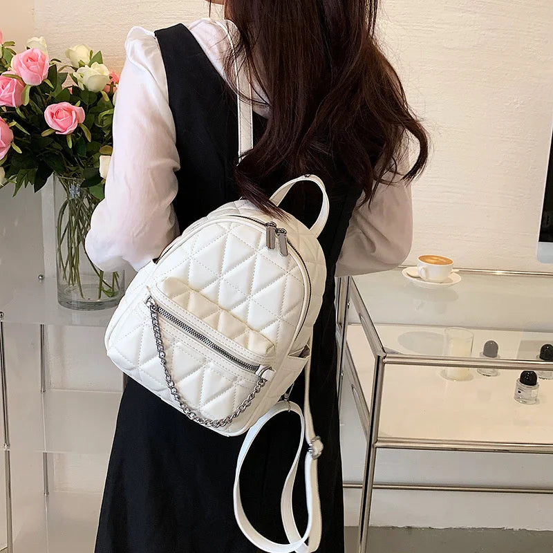 Daily Knapsack School Bags Summer Quilted Small Women Backpack Trends Girls