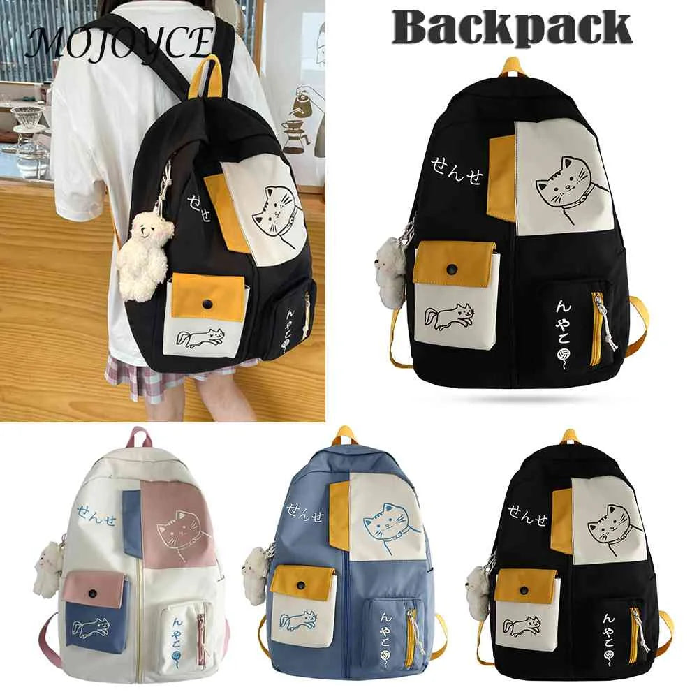 Cat Printing School Knapsack Large Capacity Women's Backpack