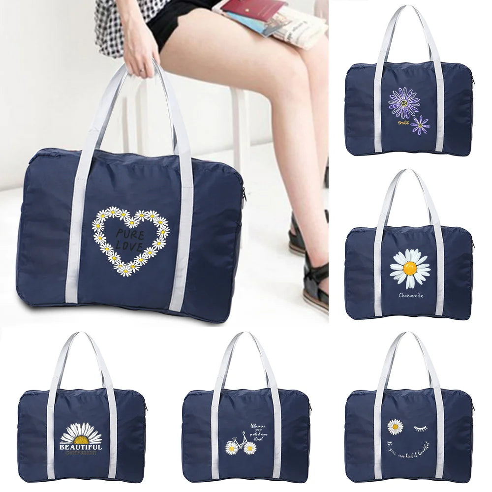Daisy Nylon Travel Bag Unisex Large Capacity Luggage Waterproof Handbag