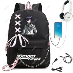 Danganronpa Nanami Chiaki Backpack Travel Laptop USB Teenager