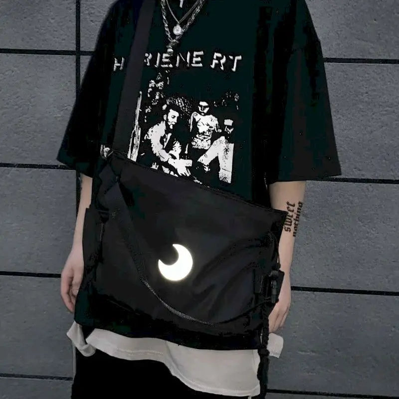 Reflective Moon Tactical One-shoulder Messenger Bag Men and Women