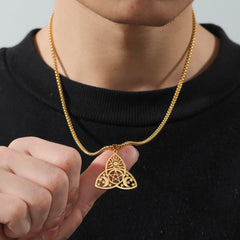 Wiccan Triple Moon Goddess Pendant Stainless Steel