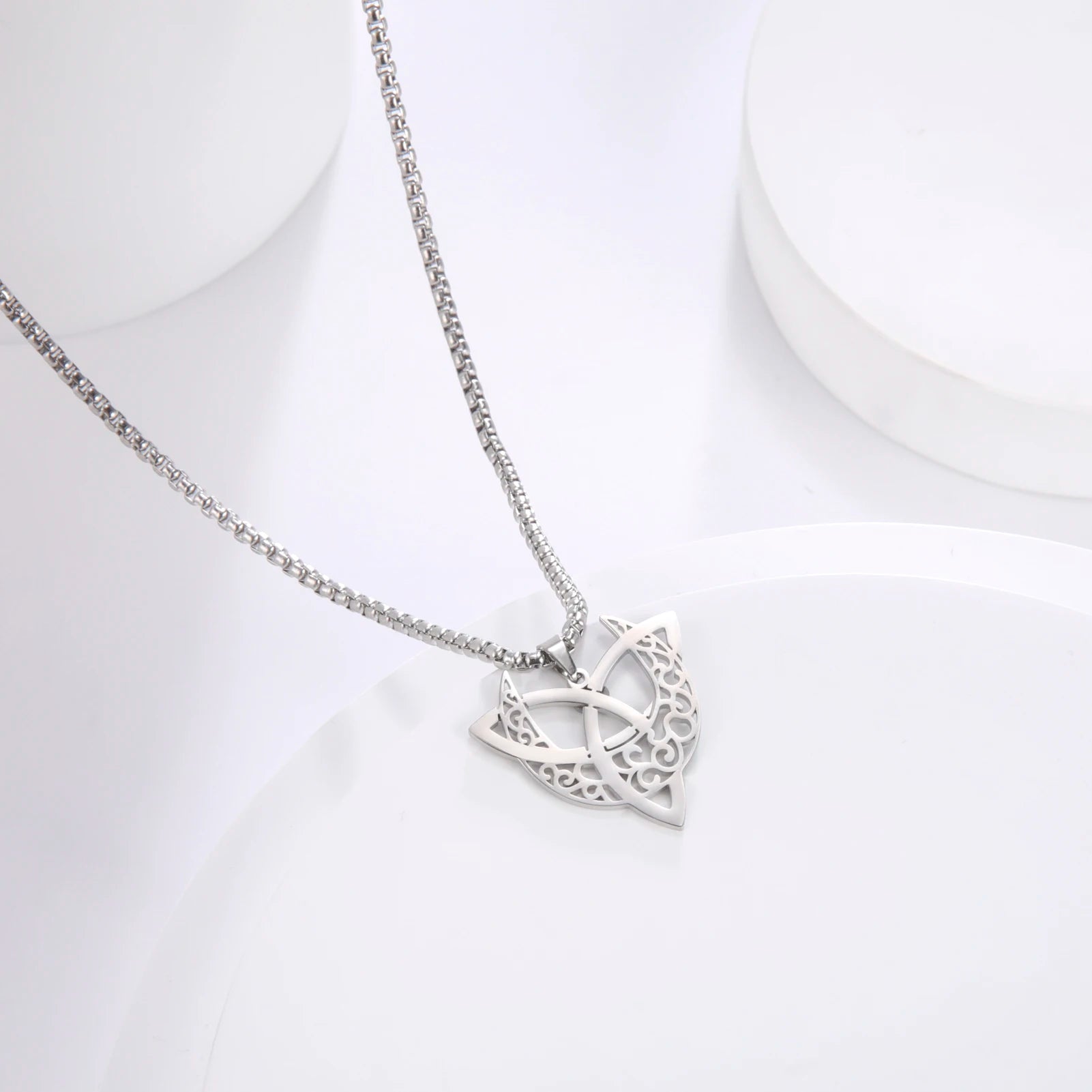 Wiccan Triple Moon Goddess Pendant Stainless Steel