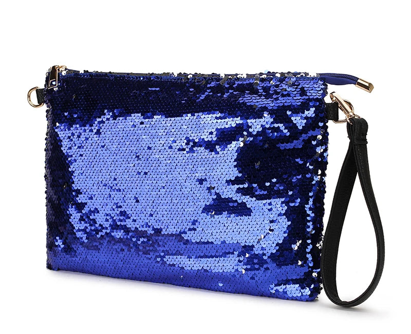 Gradient Sequins Dazzling Envelope Crossbody Bag Handbag Totes