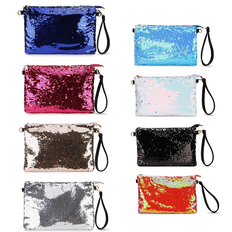 Gradient Sequins Dazzling Envelope Crossbody Bag Handbag Totes