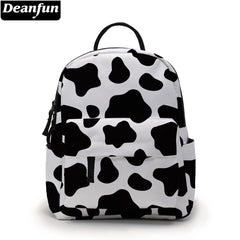 Deanfun Cow Pattern Mini Backpack for Girls Small Women Kids School Bag