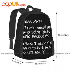 Funny Math Comic Joke College Backpack Large Capacity Sports Bag