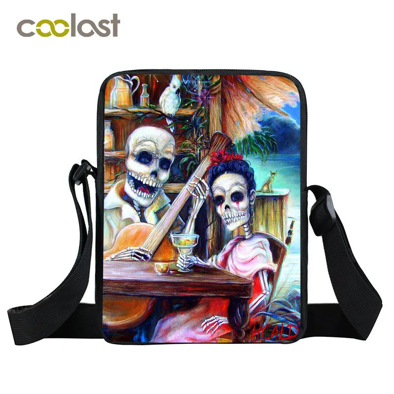 Gothic Skull Crossbody Bag Shoulder Handbag for Women Girls