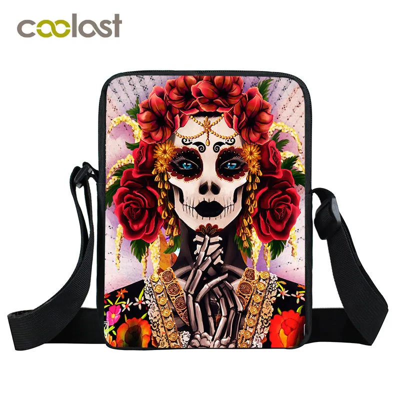 Gothic Skull Crossbody Bag Shoulder Handbag for Women Girls