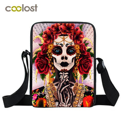 Gothic Skull Crossbody Bag Shoulder Handbag for Women Girls