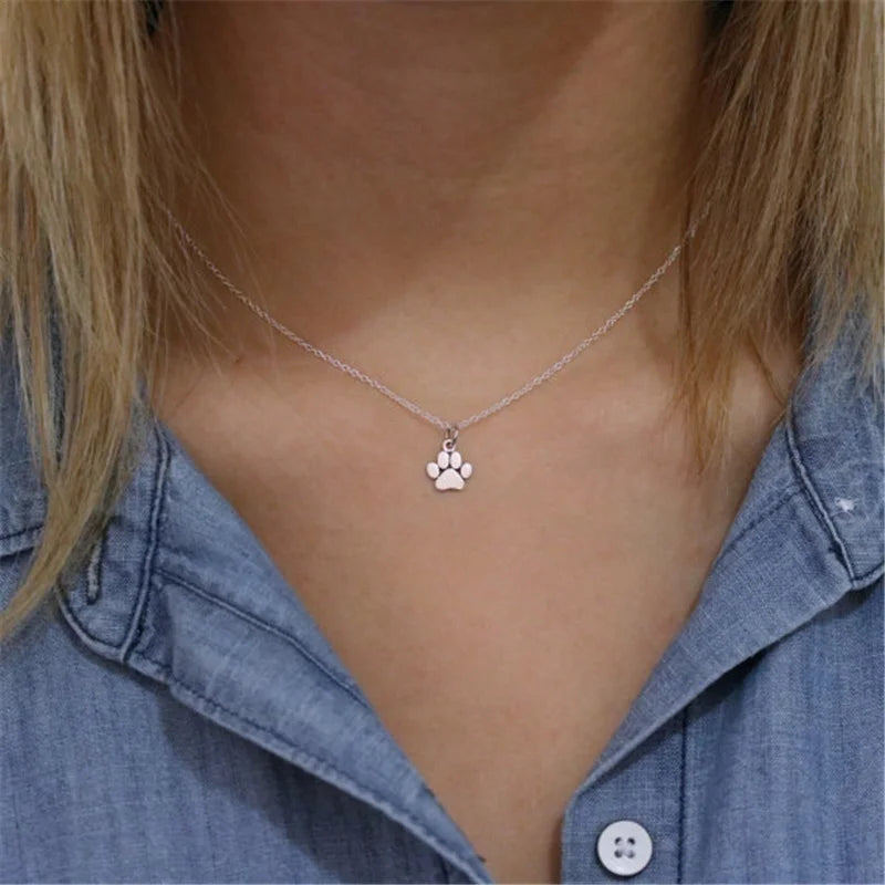 Delysia King Pet Memorial Necklace Animal Paw Print Pendant
