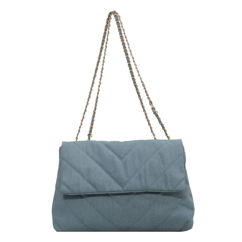 Denim Jeans Casual Big Shoulder Crossbody Bag Girl Totes For Women