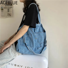 Denim Crossbody Shoulder Bag for Women Casual Jeans Handbag