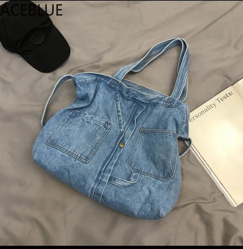Denim Crossbody Shoulder Bag for Women Casual Jeans Handbag