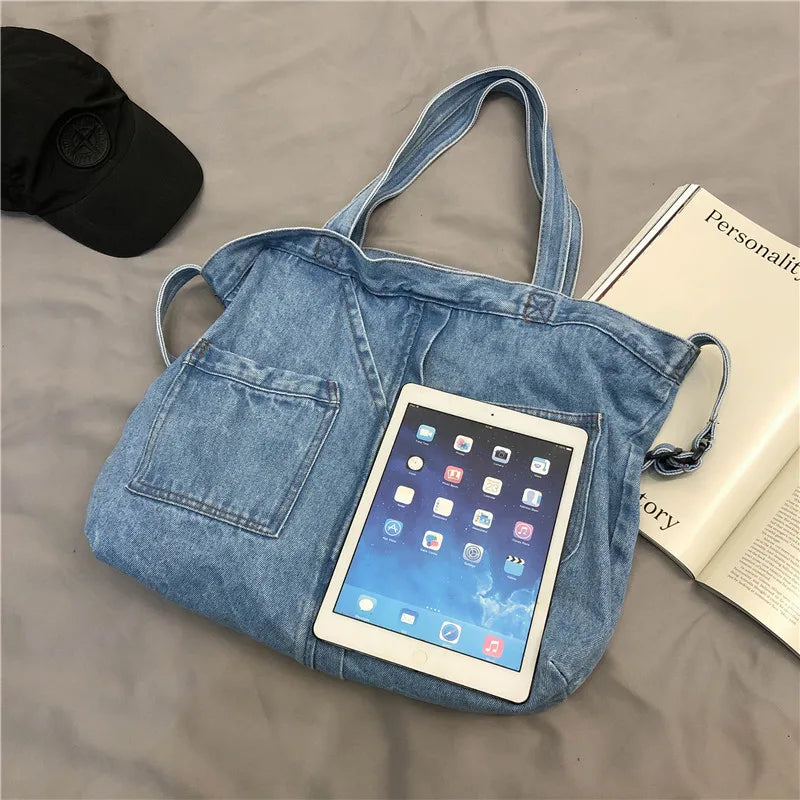 Denim Women Shoulder Bag Large Messenger Bags Girls Torebka Damska