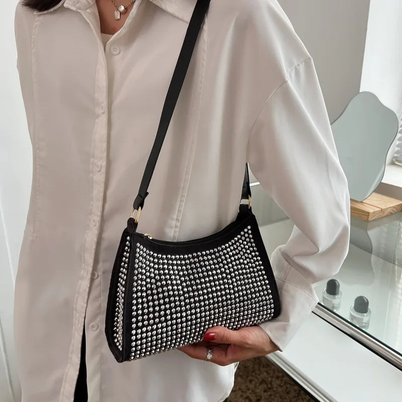 Rhinestones Evening Shoulder Bag Clutch Diamonds Dinner Party Purse