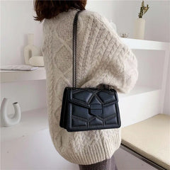 Women Shoulder Bag with Chain Strap, Small Square Handbag