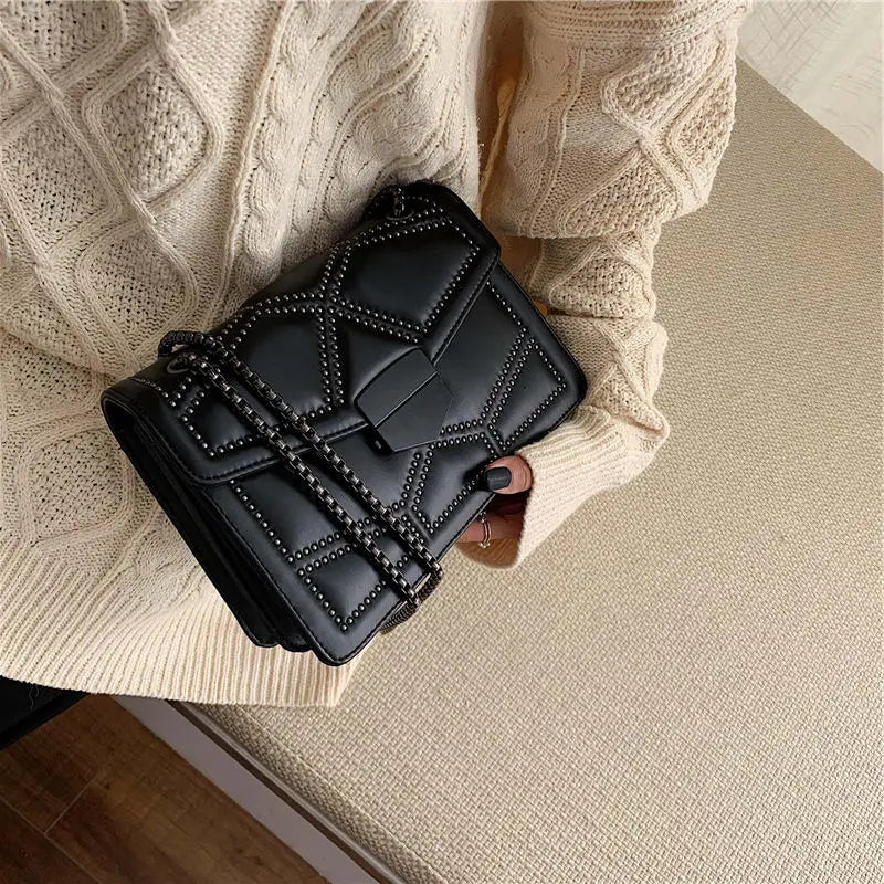 Women Shoulder Bag with Chain Strap, Small Square Handbag