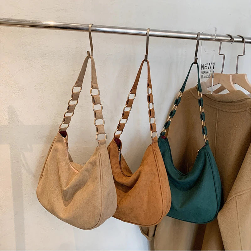 Retro Women's Large-capacity Suede Shoulder Bag