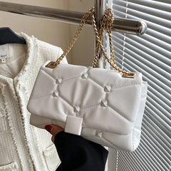 Rivet Thread Handbags for Women Messenger Shoulder Bag