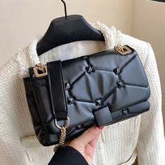 Rivet Thread Handbags for Women Messenger Shoulder Bag