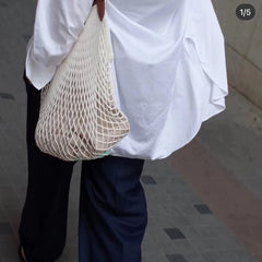 Cotton Mesh Hollow Net Rope Shoulder Bags Summer Basket Bag