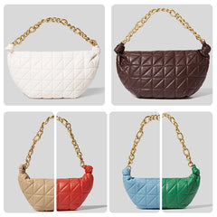 Thick Chains Women Shoulder Bags Diamond Lattice Handbags Lady Small Tote Bag