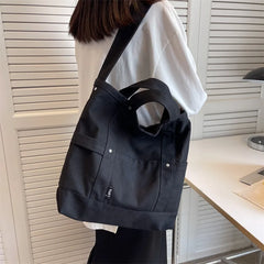 Canvas Women's Shoulder Bags Solid Messenger Tote Handbags