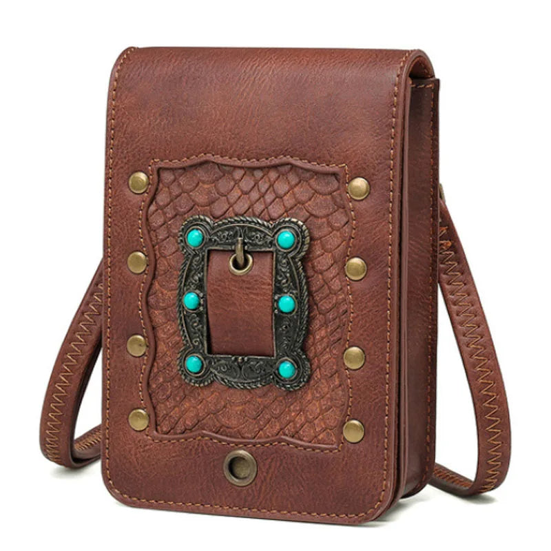 Emerald Motorcycle Bag Punk Women's Single Shoulder Bag Mini Square Bag