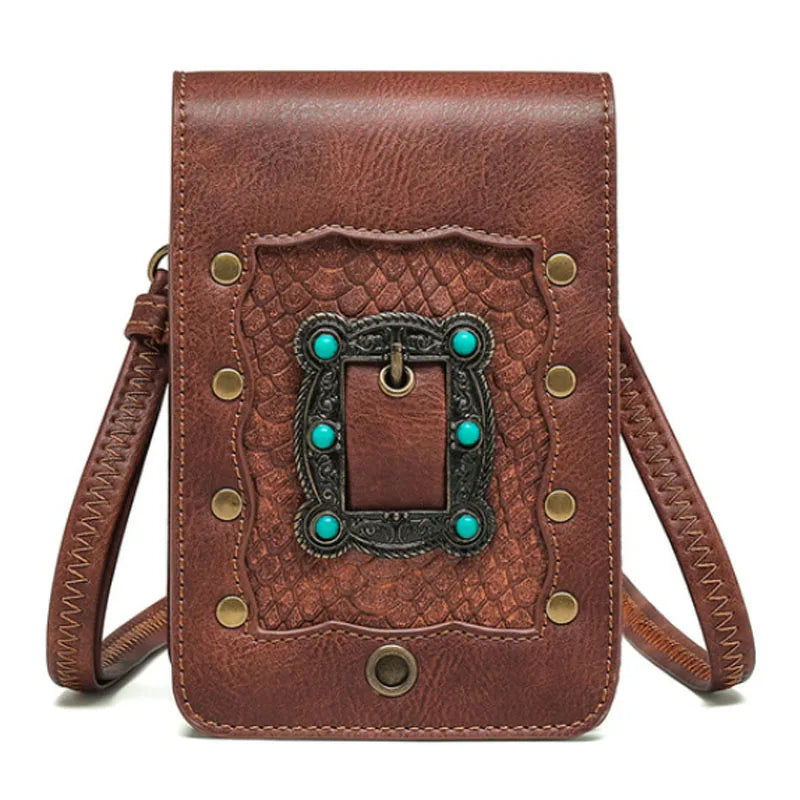 Emerald Motorcycle Bag Punk Women's Single Shoulder Bag Mini Square Bag