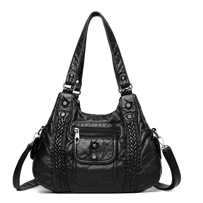 High Leather Shoulder Crossbody Bags for Women Tote Bag Casual Purses