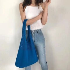 Knitted Handbags Female Large Capacity Totes Women's Pack Summer Beach Bag