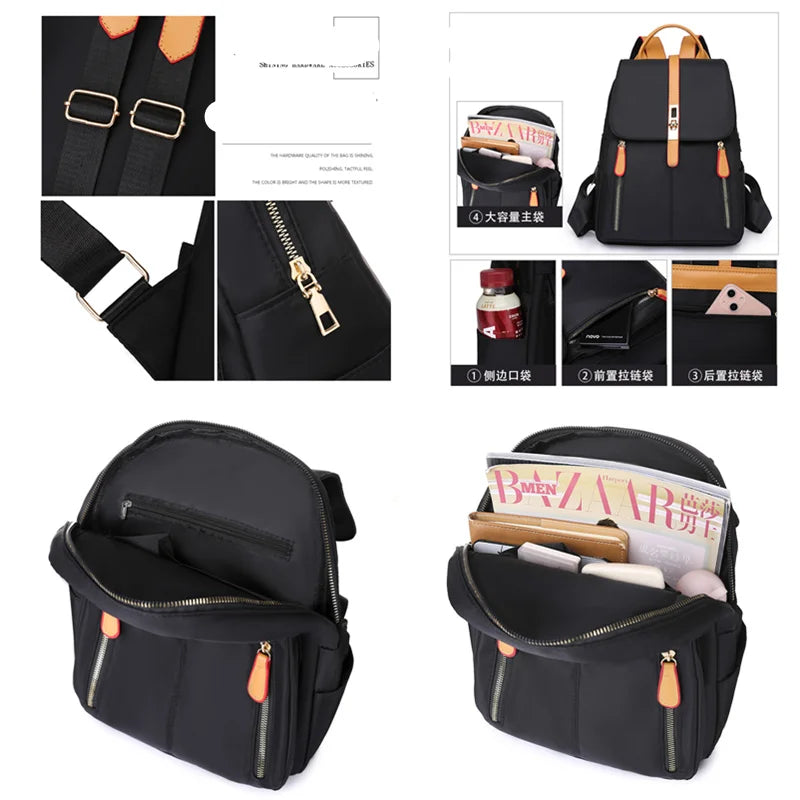 Anti-theft Oxford Backpack Purse Women Vintage Travel Rucksack School Bag Girls
