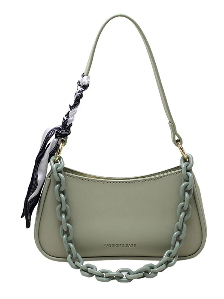 Scarf Shoulder Bag Women's Handbag Chain Crossbody