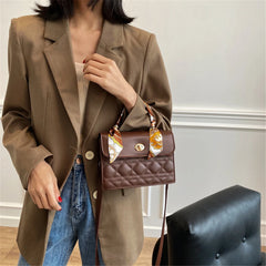 Square Flap Crossbody Bag for Women Soft PU Leather Shoulder Handbag