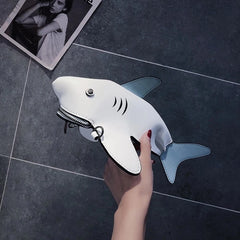 Shark Shape Bag Shoulder Handbag Top Leather Crossbody Cartoon Purse