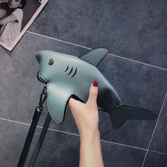 Shark Shape Bag Shoulder Handbag Top Leather Crossbody Cartoon Purse