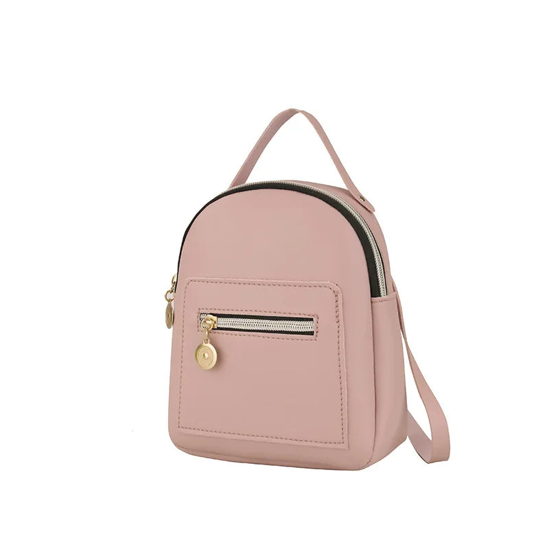 Women Mini Leather Backpack Small Bagpack Satchel Shoulder Bag