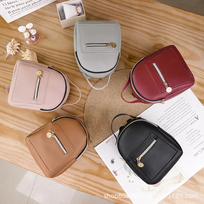 Women Mini Leather Backpack Small Bagpack Satchel Shoulder Bag
