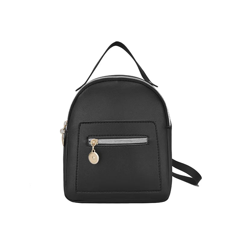 Mini Soft Leather Women Backpack - Small Bagpack Satchel Shoulder Bag