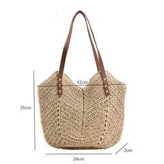Raffia Round Barrel Woven Crossbody Bag Handbags Beach Shoulder